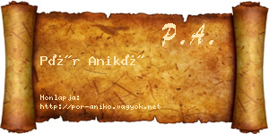 Pór Anikó névjegykártya